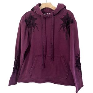 JOHNNY WAS Floral Burgundy Hoodie Size XS